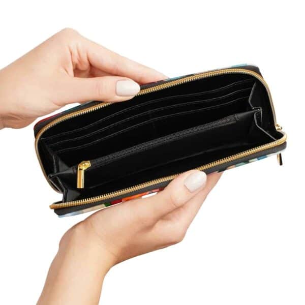 gold zipper wallet